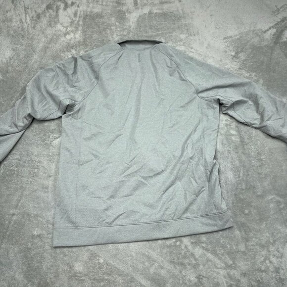 Bench Full-Zip Gray Lightweight Jacket L Urbanwear Textured Logo a0317 - Picture 8 of 9